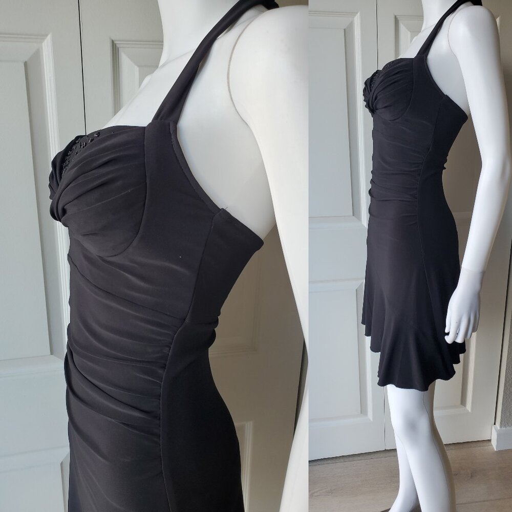 Ruby Rox Size Small Black Y2k Mini Halter Dress - image 3